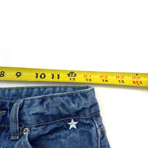 No Boundaries Size 3 Cut Off Denim Shorts Red Blue Embroidered Stars Patriotic - Picture 5 of 6